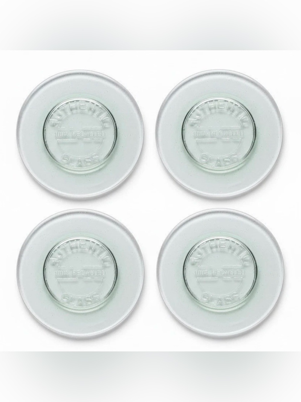 Vidrios San Miguel EUC Qty 4 Authentic 100% Green Recycled 8” Glass Salad Plates